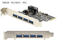 Xystec Interner PCIe-USB-3.0-Controller mit 4 SuperSpeed-Ports, bis 5 Gbit/s
