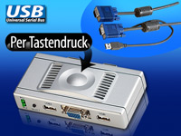 Xystec USB KVM-Switch für 2 PCs inkl. Anschluss-Kabel (refurbished)