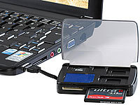 Xystec 2in1 Multi-Card-Reader mit SIM-Slot & Speicherkarten-Safe