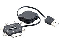 Xystec 6in1 USB-Adapter Lade und Datenkabel mit Booster-Funktion; Multi-Ladekabel 