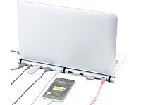 Xystec 5-fach USB-3.0-Lade-Hub & Dockingstation, BC-1.2-Schnell-Ladeprotokoll; Einbau-USB 3.0 Hubs Einbau-USB 3.0 Hubs Einbau-USB 3.0 Hubs 