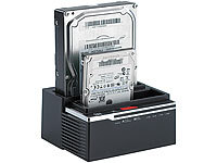 Xystec Klon-Festplatten-Dock "DSU-3525.Copy" für 2,5 & 3,5" SATA-HDDs; SATA-Festplatten-Adapter 