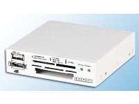 Xystec 3,5"/5,25" Multi-Panel mit Cardreader/USB2.0-/eSATA-Port, weiß