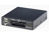 Xystec 3,5"/5,25" Multi-Panel mit Cardreader/USB2.0/eSATA, schwarz