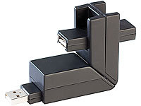 Xystec Portabler 3-Port USB 2.0-Hub "Black Bracket"