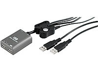 Xystec USB-KM-Switch für 2 PCs mit Kabel-Fernbedienung