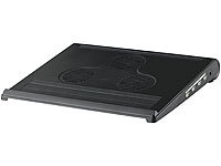 Xystec Notebook-Cooler-Pad mit 3-Port-USB-Hub und Stereo-Lautsprecher; USB 2.0 Hubs 