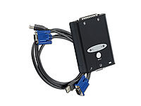 Xystec KVM-Switch USB/VGA für 2 PCs inkl. Anschluss-Kabel