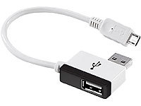 Xystec Daten-/Lade-Kabel Micro-USB, mit durchgeschleiftem USB-Stecker