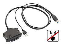 Xystec Netzteilloser USB-3.0-Festplatten-Adapter für 2,5" und 3,5"-SATA-HDDs; SATA-Festplatten-Adapter SATA-Festplatten-Adapter SATA-Festplatten-Adapter 