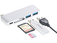 Xystec USB-C-Hub mit 2x USB 3.0, microSD & SD-Cardreader, PD, für MacBook