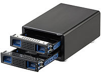 Xystec 2-fach-Festplatten-Gehäuse für 3,5" & 2,5"-SATA, USB 3.0, RAID; USB 2.0 Hubs USB 2.0 Hubs USB 2.0 Hubs 