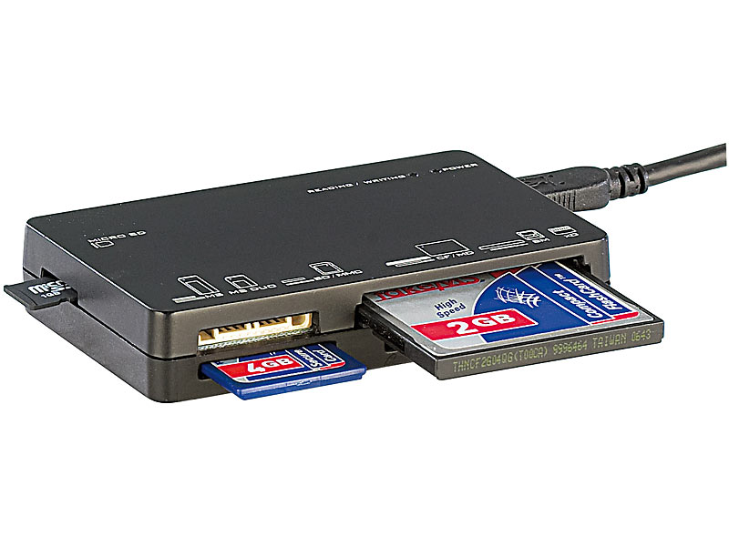 ; Kartenleser zum Lesen von SD und microSD externe Compactflash Kartenlese Memory CF Adapter 