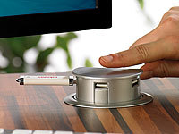 ; USB Schreibtisch & Arbeitsplatten Verteiler Ladestationen Einbausteckdosen Einbaudosen Unterputz 